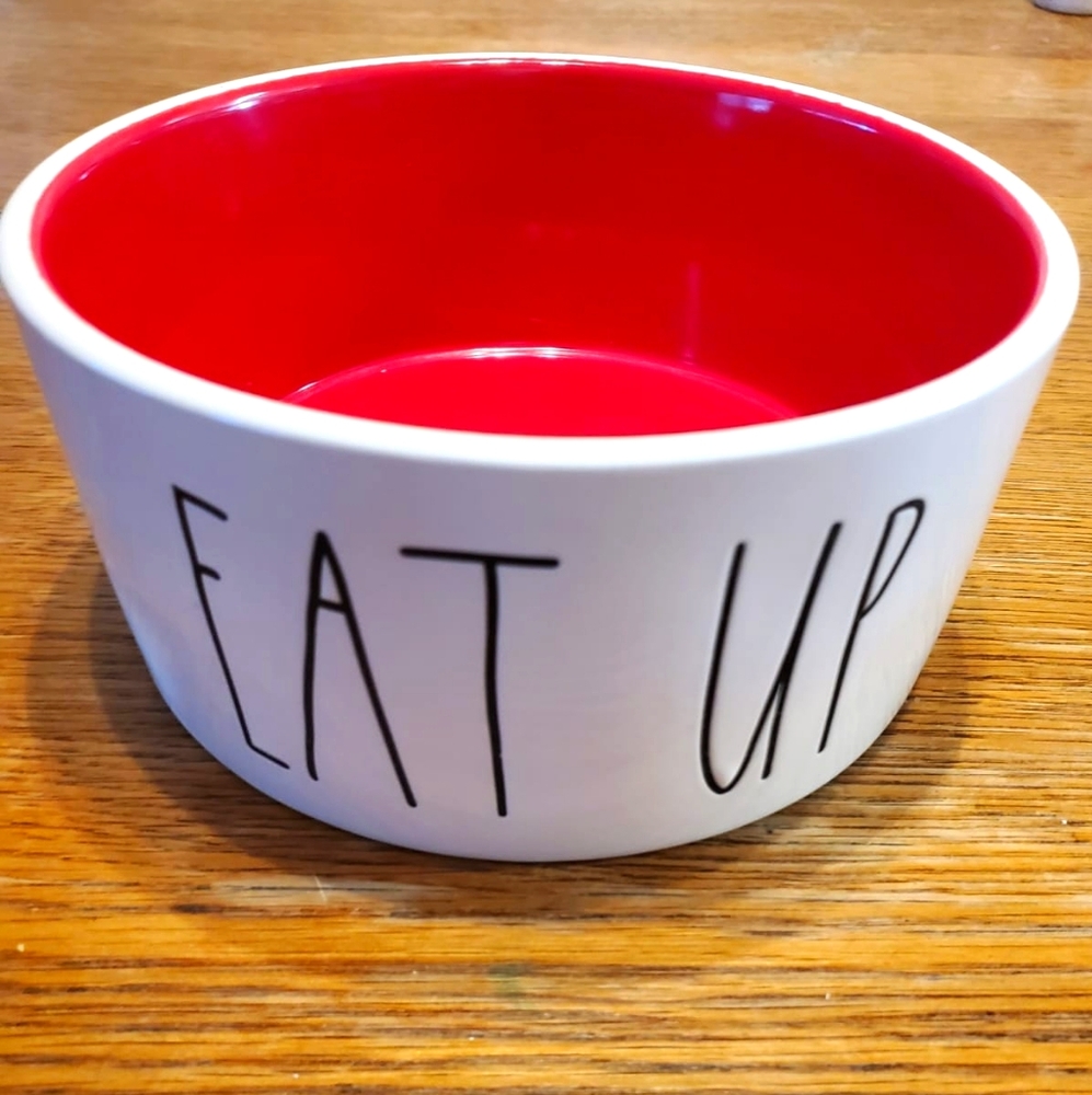 Rae Dunn Eat Up Red Pet Bowl